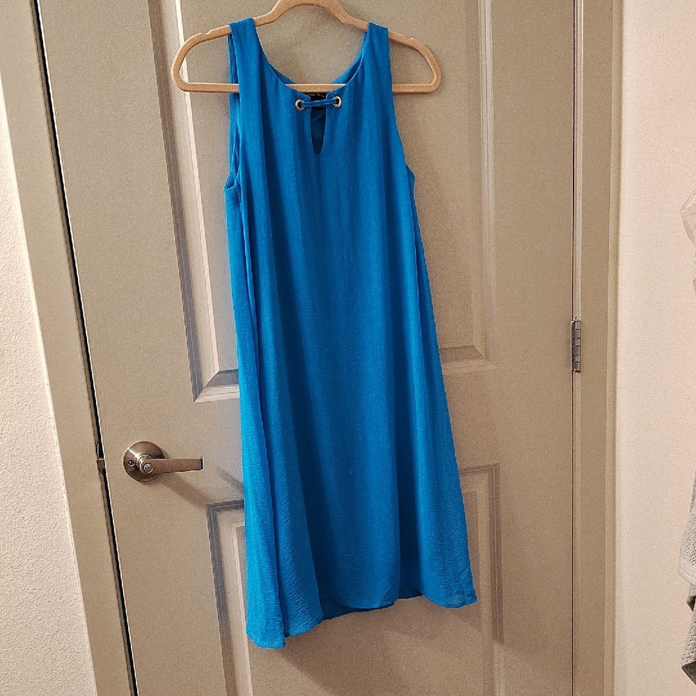 Chic Blue Sleeveless Mini Dress